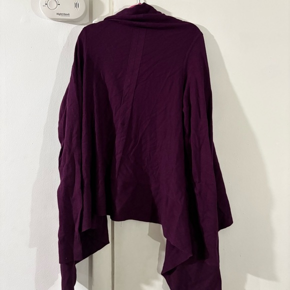 Lord & Taylor Open Front Waterfall Cardigan Womens S Purple Asymmetrical NEW - Picture 5 of 6